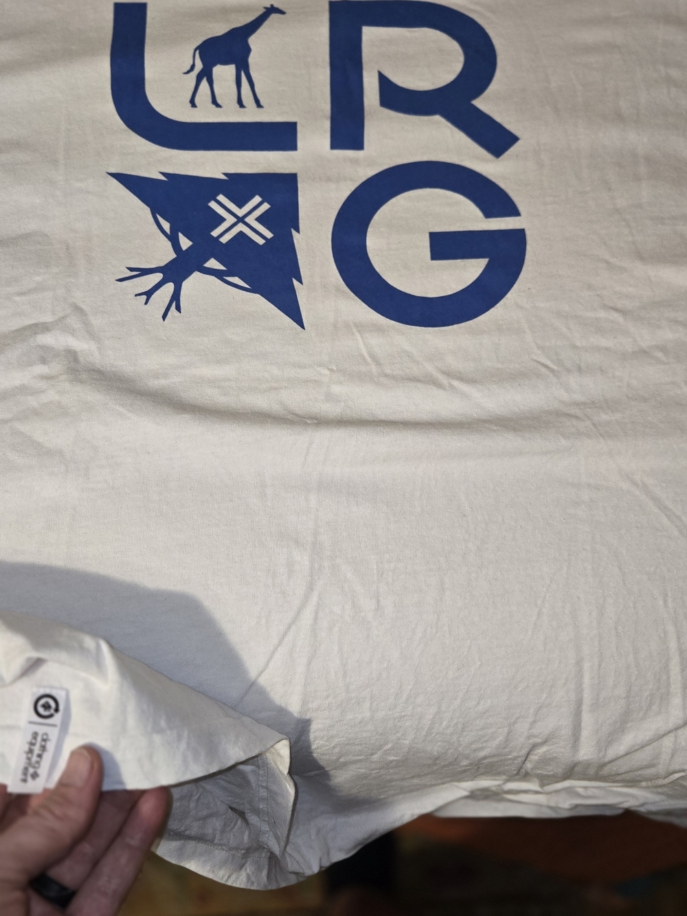 Lrg White T-Shirt with Blue Logo